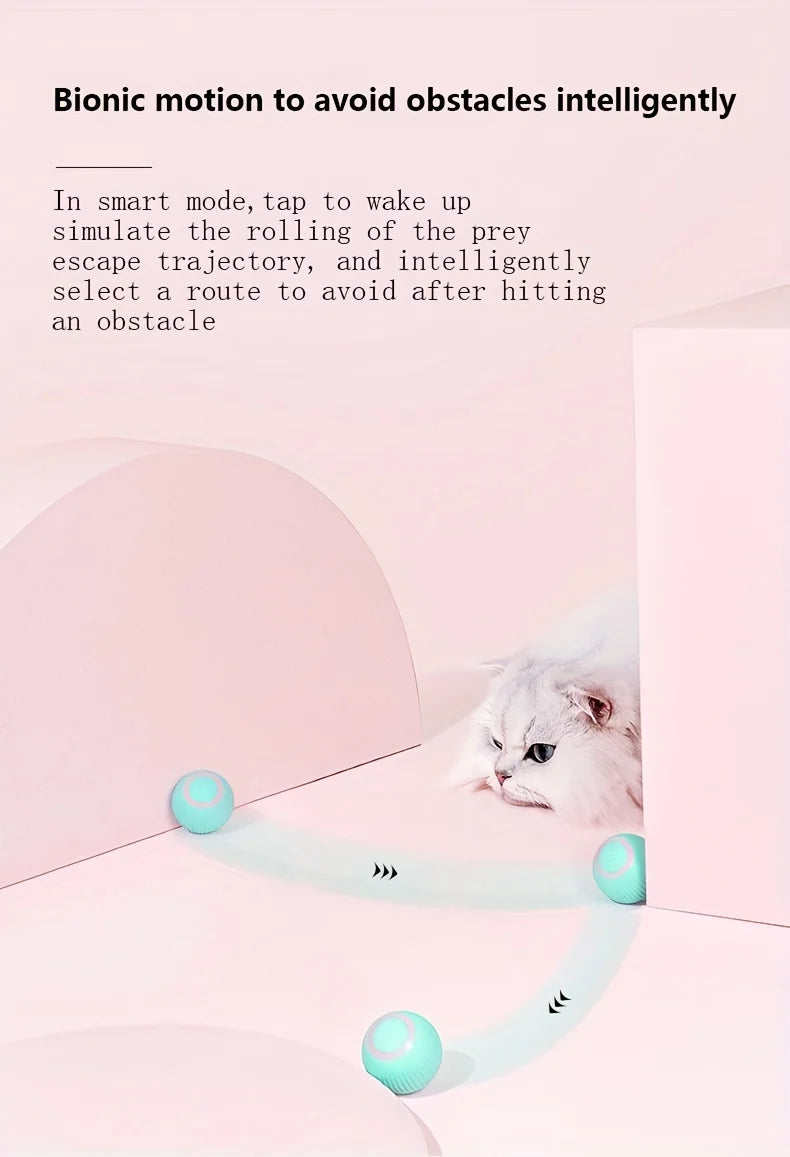 Interactive Cat Toy Ball Smart Cat Toys Indoor Automatic Rolling Magic Ball Electronic Interactive Cat Toy Cat Game Accessories