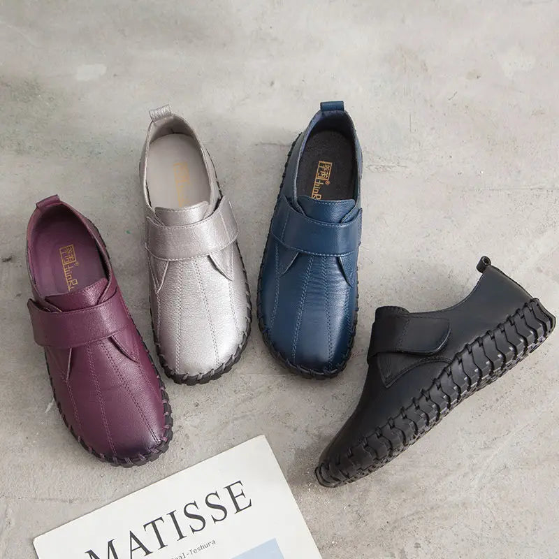 Ballet Flats Women Shoes Loafers Genuine Leather Woman Flats Slip On Women's Loafer Female Moccasins  Mom Work Shoes 35-42