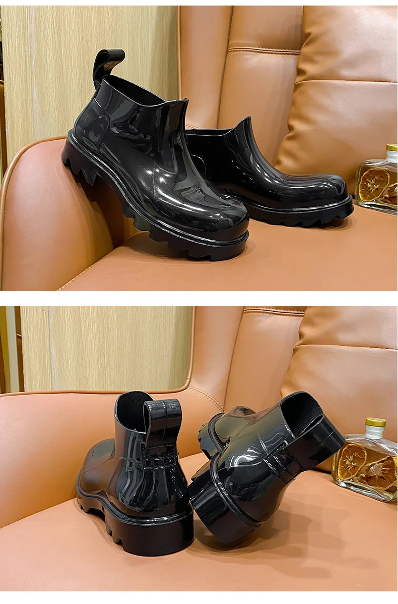 Fashion Women Waterproof Rain Boots Female Ankle Boots For Women Ladies Kitchen Rubber Boots Garden Work Water Shoes Galoshes