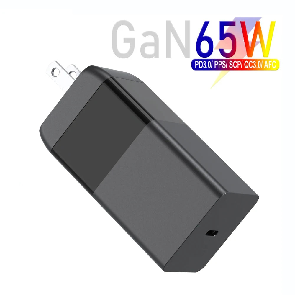 65W 20V 3.25A GaN USB C Charger PD Power Supply for iphone 13 14 15 Samsung S10/S20/Note Galaxy XPS Huawei TYPE C Laptop Adapter
