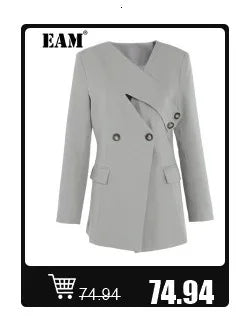 [EAM] High Elastic Waist Blue Back Plaid Denim Long A-line Half-body Skirt Women Fashion Tide New Spring Autumn 2025 1DH8117