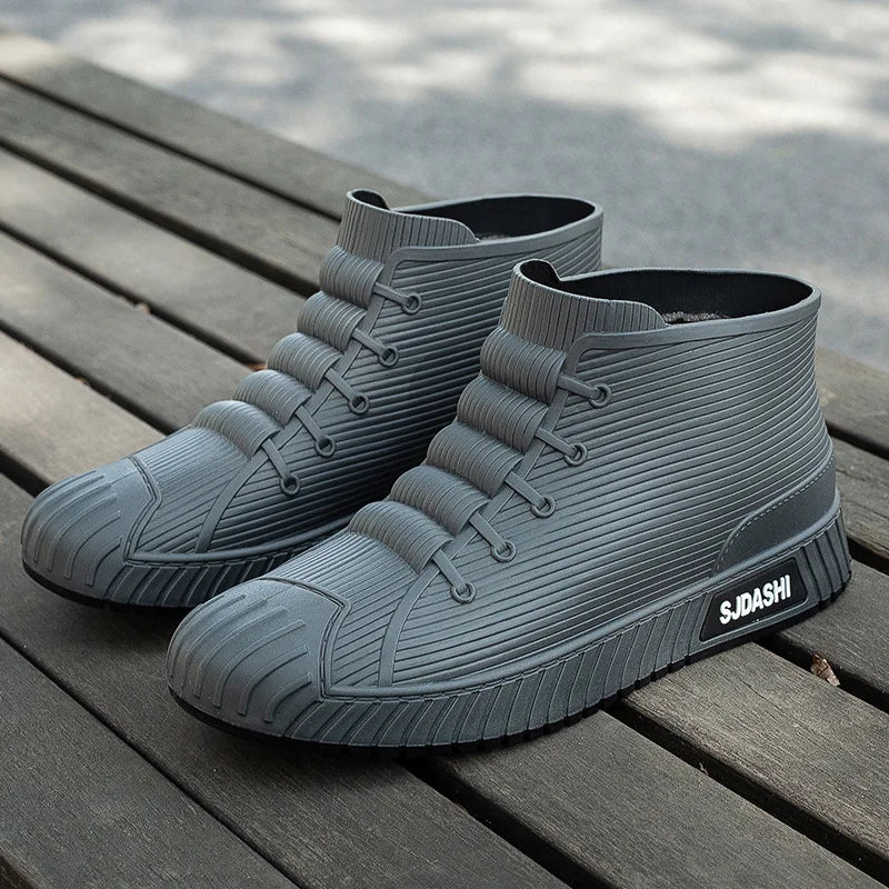 2025 Fashion Four Seasons Versatile New Rain Wear Short Tube Waterproof Shoes for Work Anti slip and Waterproof Men's Rain Boots