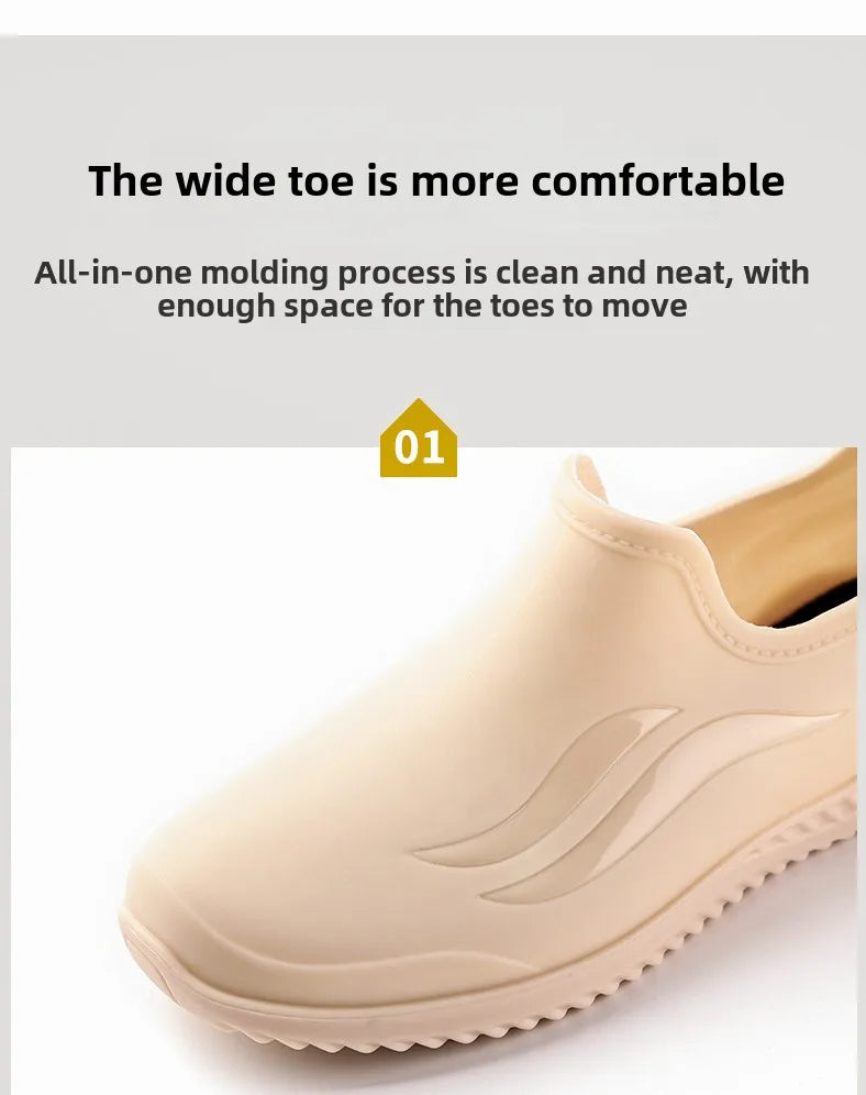 Low-top Rain Boots Women's Kitchen Water Boots Waterproof Exterior Wear Casual Flat Work Non-slip Lightweight Men's Rain Boots