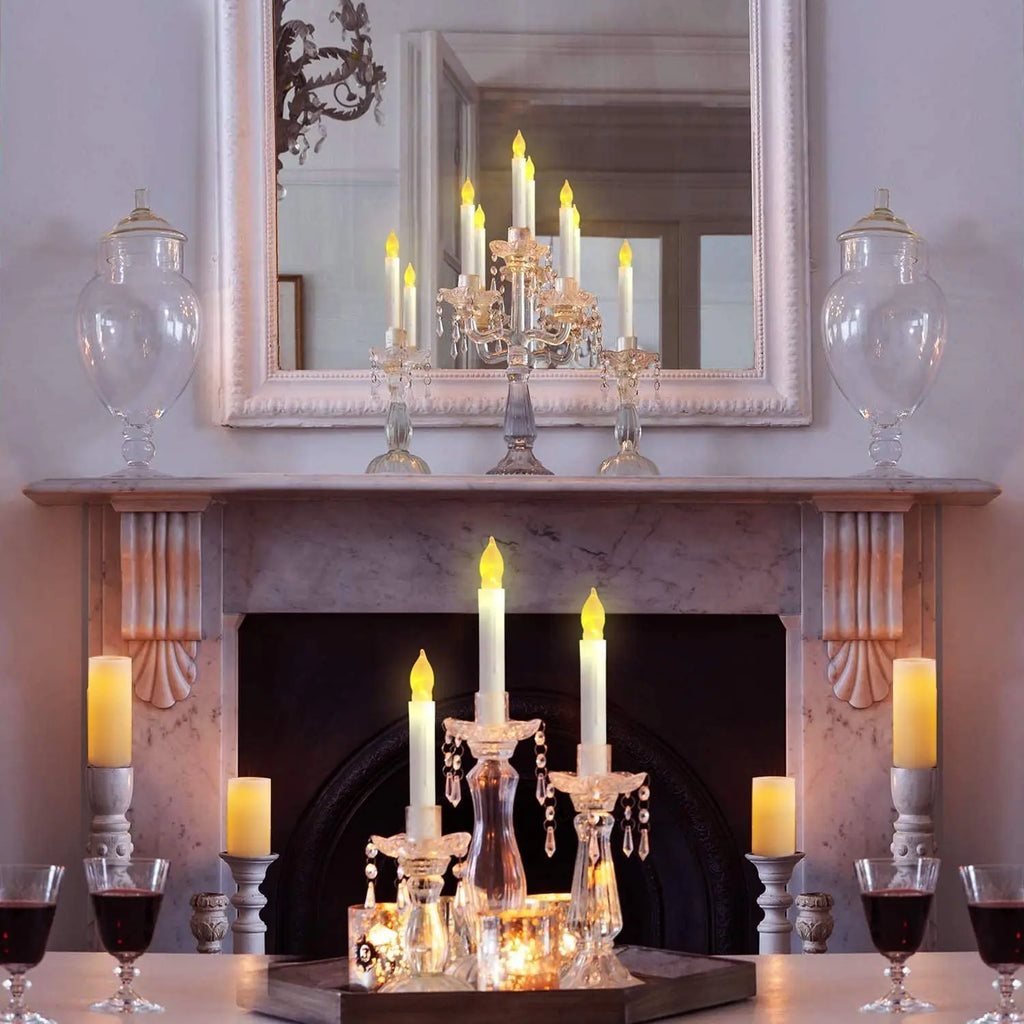 12PCS LED Flameless Electronic Candle Light Battery Operated Candles Taper Tealight LED Night Light For Christmas Wedding Decor