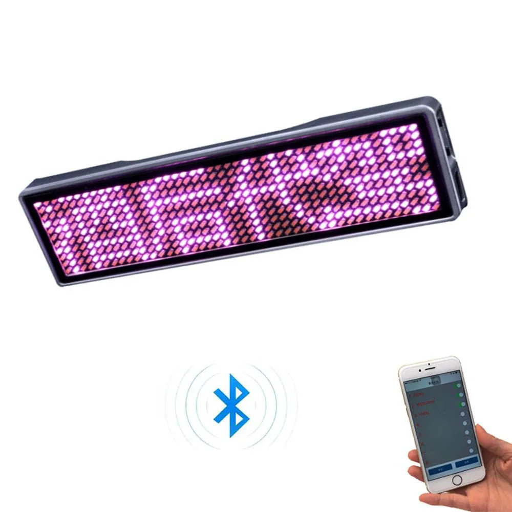 Bluetooth Led Name Badge Diy Programmable Scrolling Message Board Mini Lcd Display Pattern Display for Party Meeting
