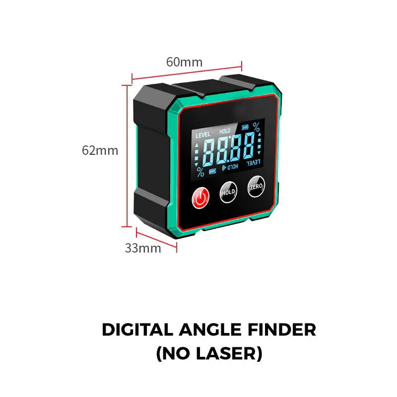 Magnetic Digital Angle Finder with Electronic Laser Gauge Protractor Inclinometer Level Magnets Level Ruler Angle Slope 0-90°