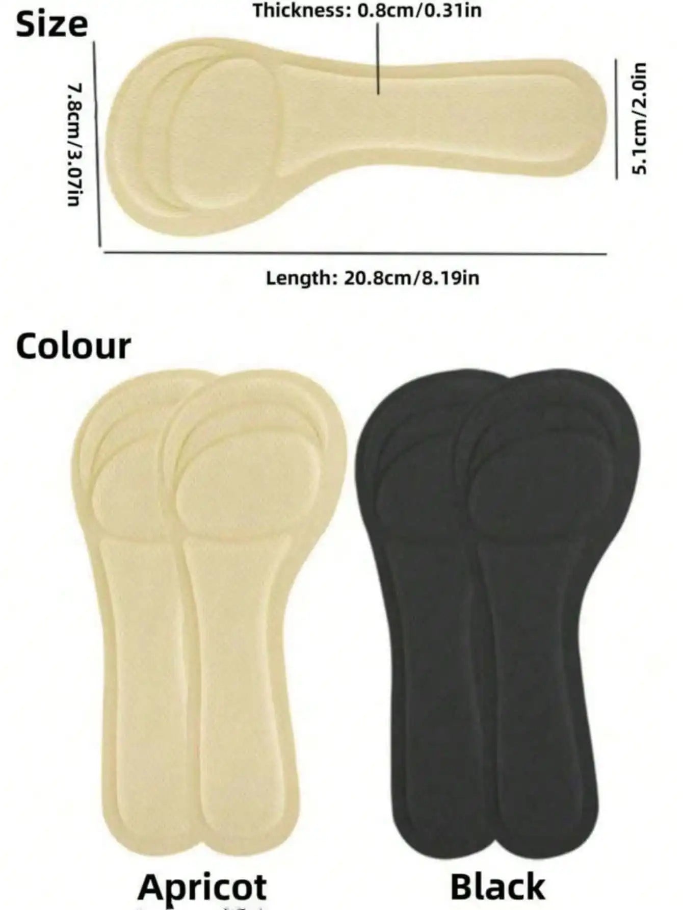 1 Pair of Women's High Heel Shoe Insoles |   Self-Adhesive Sweat-Absorbing Design |   Breathable Non-Slip Mat |   Super Soft Forefoot Pads Relieve Pain from High Heels |   7/10 Length Insoles