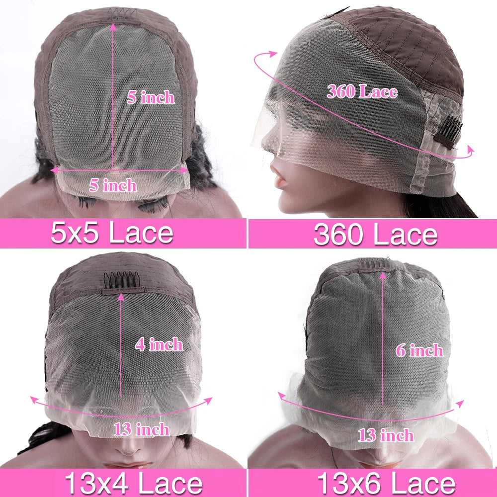 250% Body Wave 13x6 Hd Transparent Lace Front Wigs Human Hair Wig Brazilian 40 Inch Water Wave 13x4 Lace Frontal Wig For Women