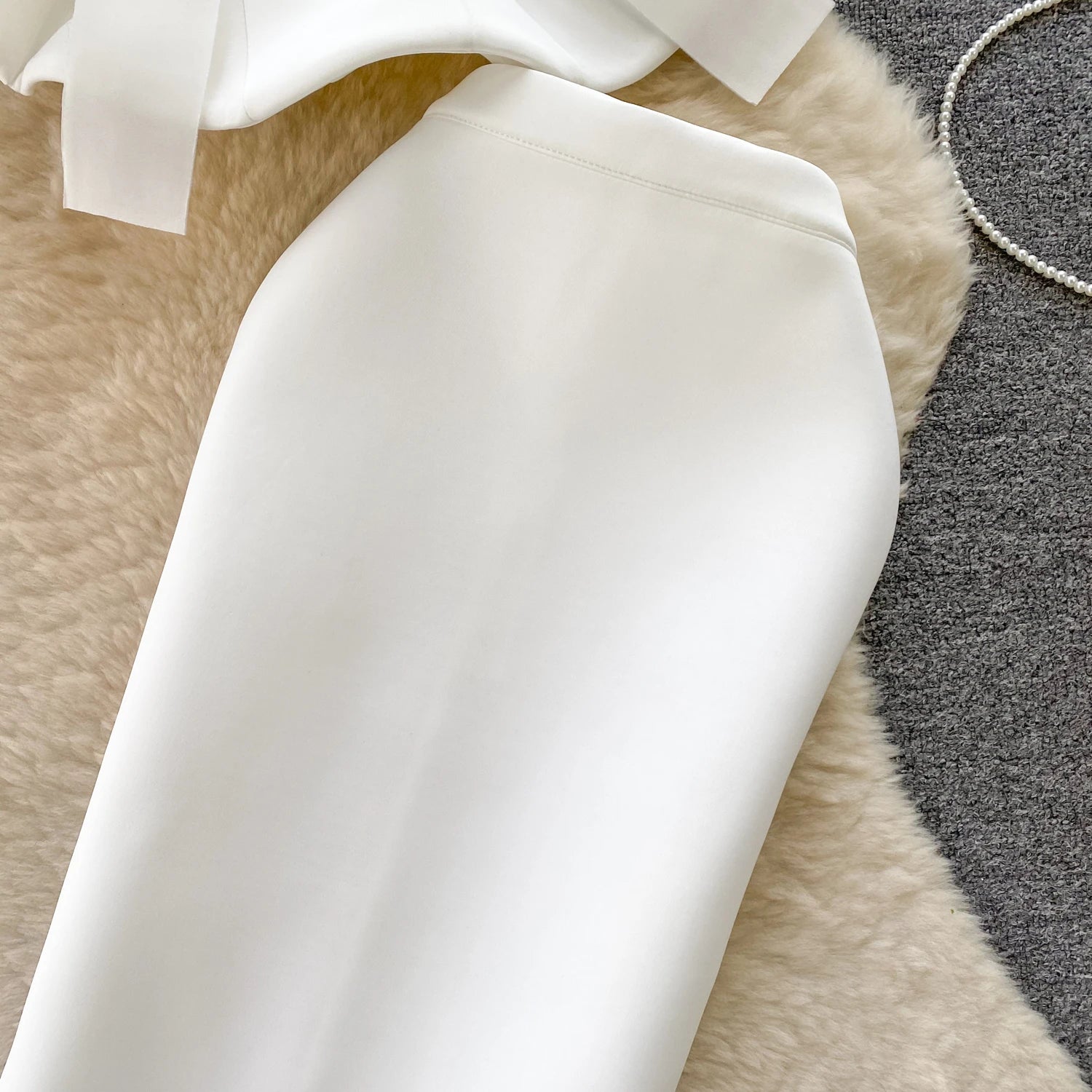 Sexy One-oulder Banded Waist Gown Set with Pleated Skirt Two-Piece Ensemble Courtly Sle Versatile Top f-length A-Line ...