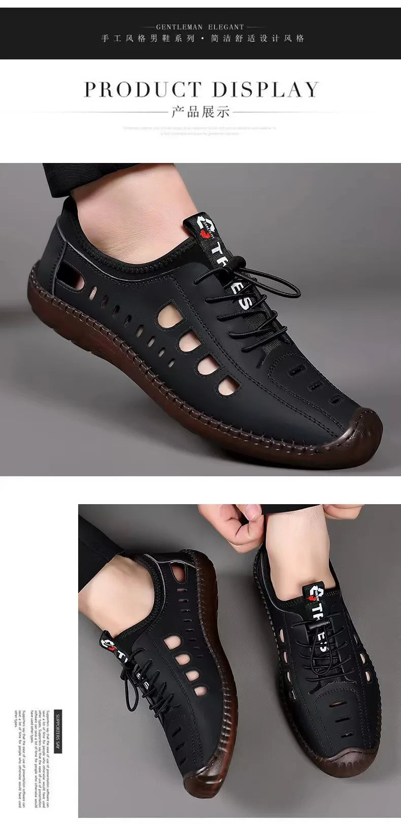 Men's Casual Sandals Fashion Hollow Out Breathable Shoes Summer Flat Business Soft Bottom  Sandalias Outdoor Beach Shoes