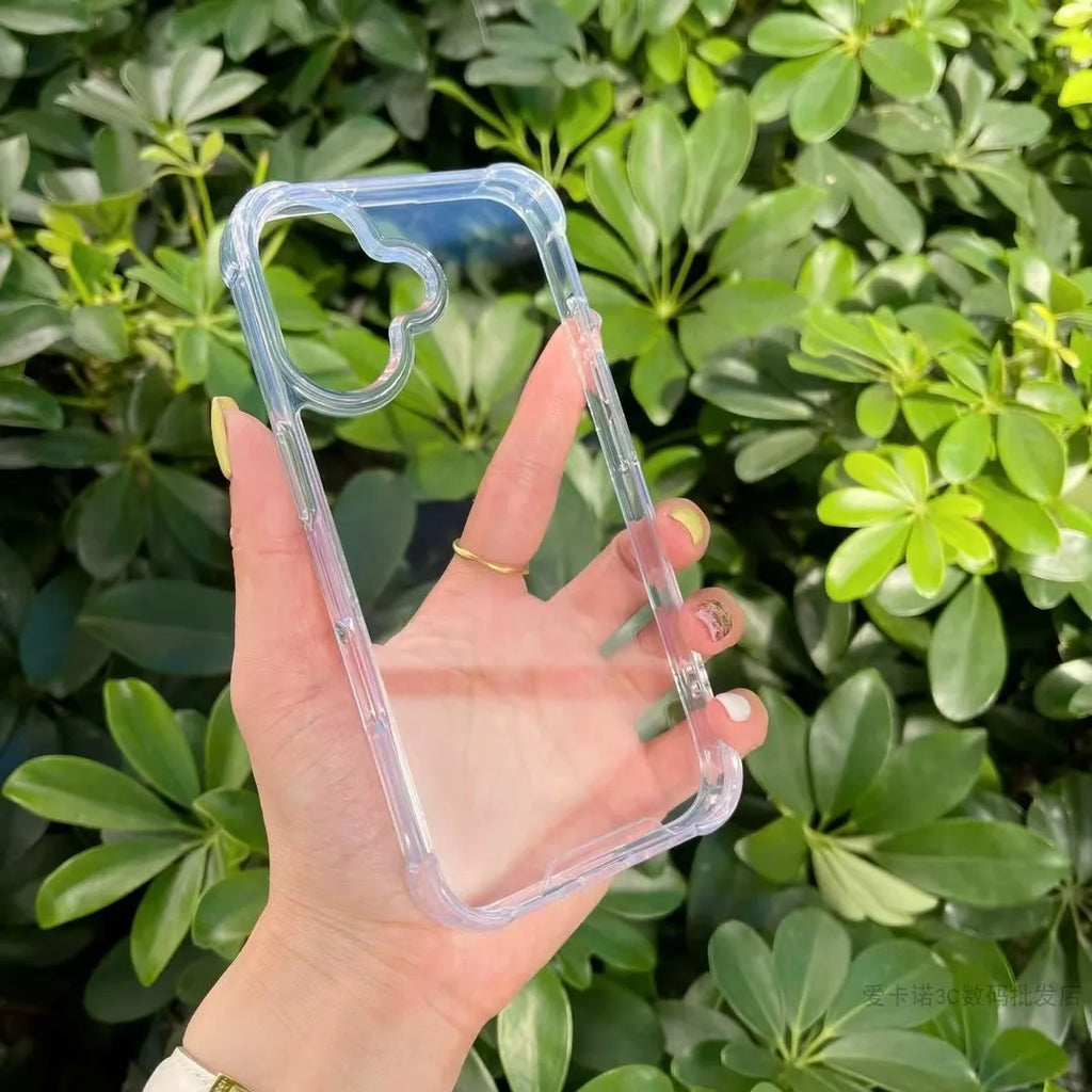 Transparent thicken corner shockproof phone case for iPhone 16 15 14 13 12 11 Pro Max full cover protection armor hard cover