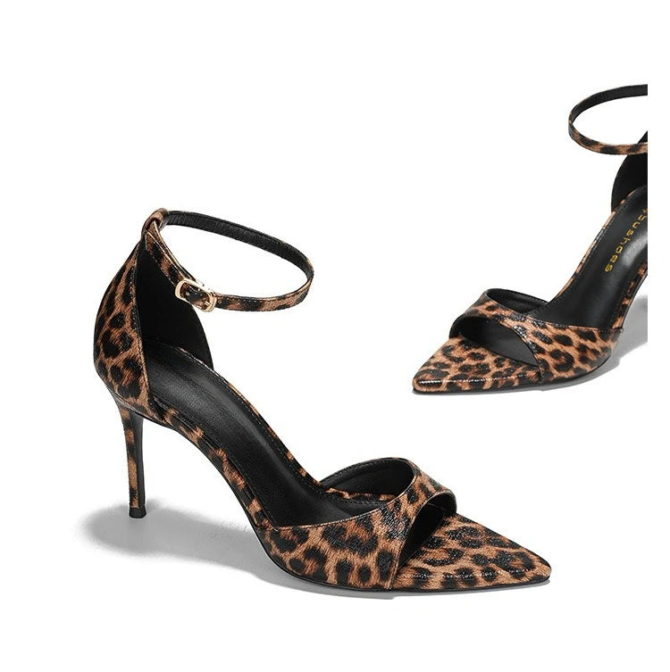 Fashion Leopard Print Vulcanized Women Sandals High Heels Non-Slip Platform Shoes Lightweight Summer Style