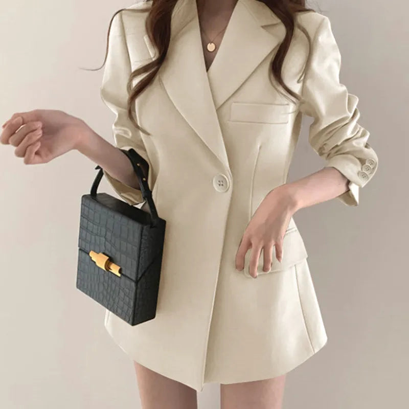 Autumn Winter Slim Women's Blazers Chic Casual Office Lady Suit Solid Fashion Coat Luxury Female Blazer Mujer Korean Style