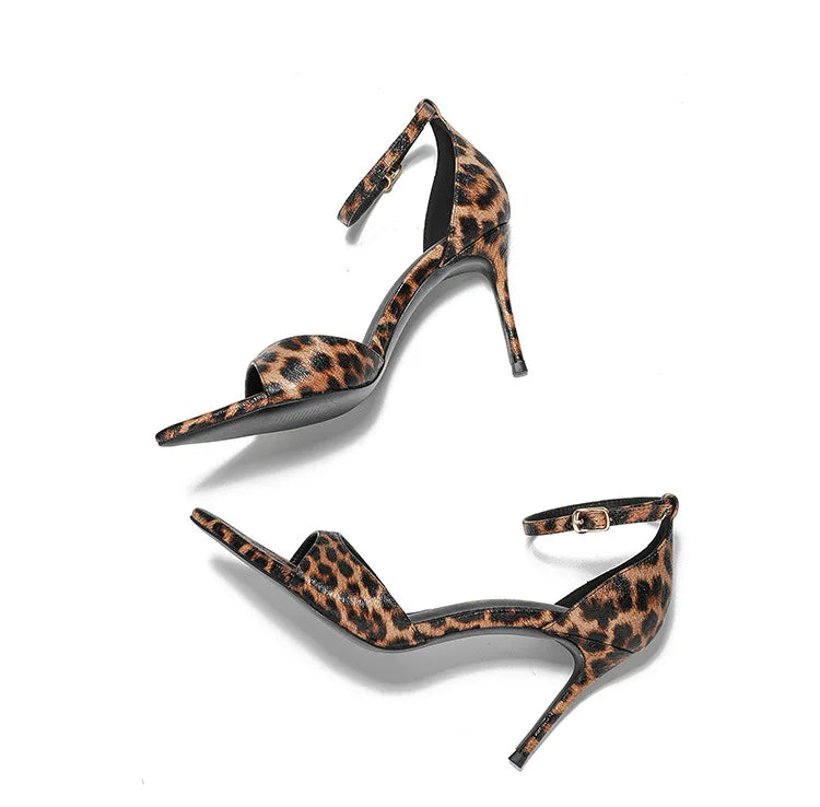 Fashion Leopard Print Vulcanized Women Sandals High Heels Non-Slip Platform Shoes Lightweight Summer Style