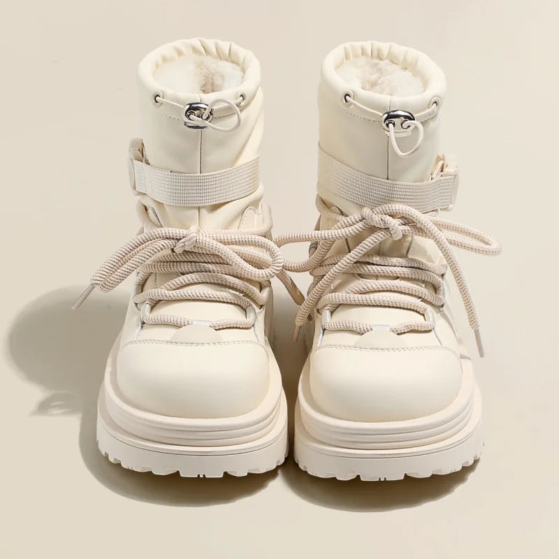 Women's Snow Boots Winter Ankle-length Flat Thick Sole Warm Cotton Shoes Short Plush Women's 2024 Casual Boots Style Flat With