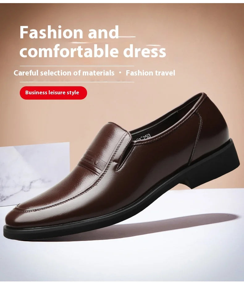 Mens 6CM Height Increase Dress Shoes Fashion Pointed Toe Business Casual Elevator Shoes Leather Oxfords Shoes Zapatos De Hombre