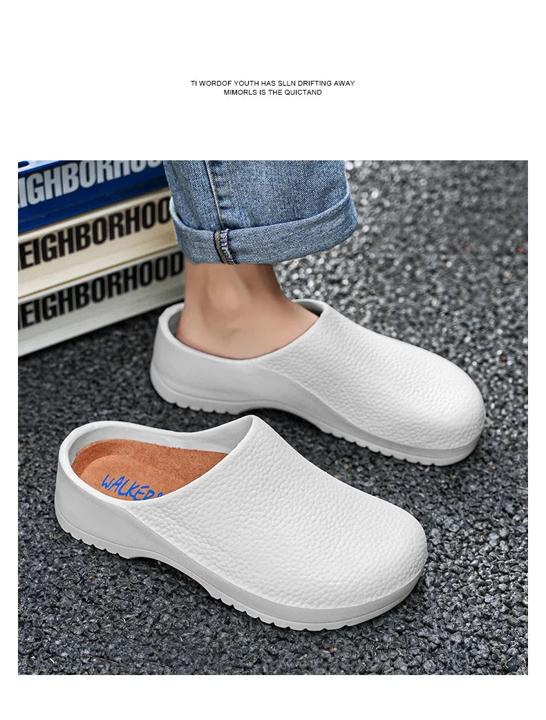 Men's Summer Slippers Non-slip Oil-resistant Chef Shoes Kitchen Shoes For Men Nurse Work Shoe Casual EVA Lightweight Soft Clogs