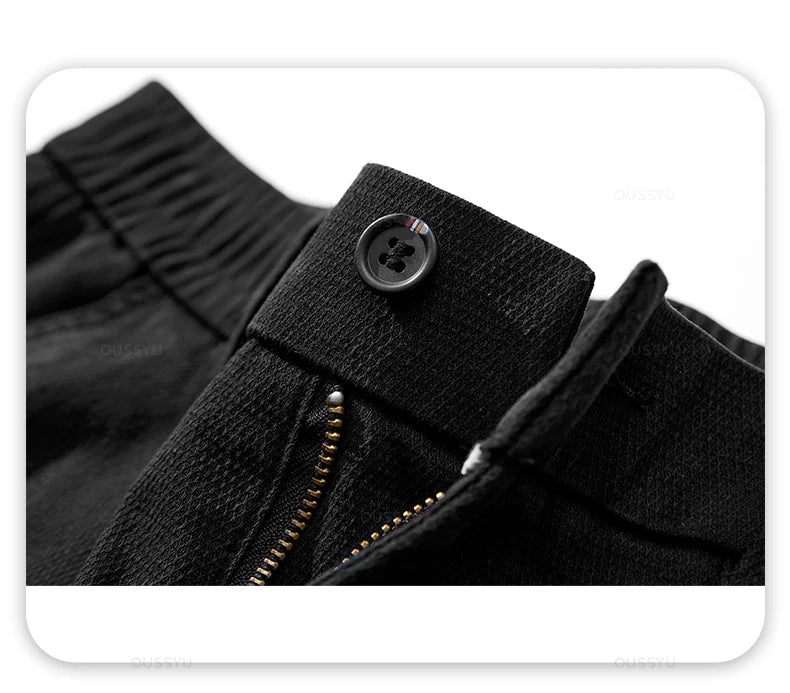 Spring Autumn New Upgraded Lyocell Fabric Jeans Men Loose Straight Elastic Waist Casual Denim Pants Trousers Male Large Size 5XL