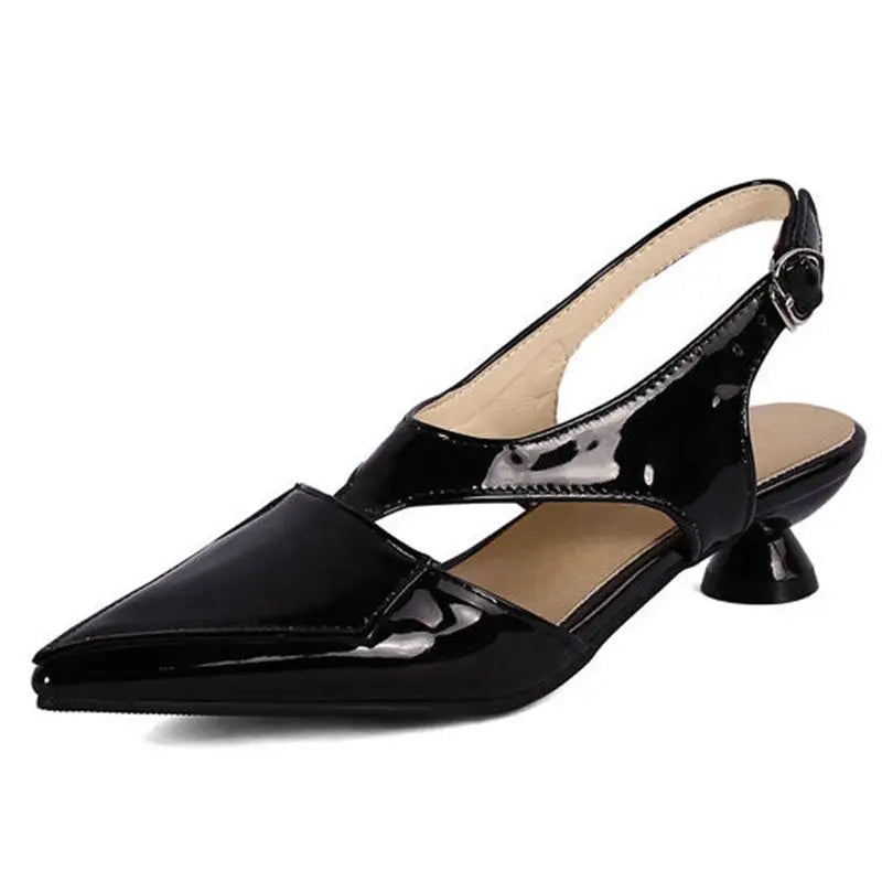 REAVE CAT 2022 Ladies Sandals Pointed Toe Heels Buckle Straps Size 33-45 Black Red Elegant S3691