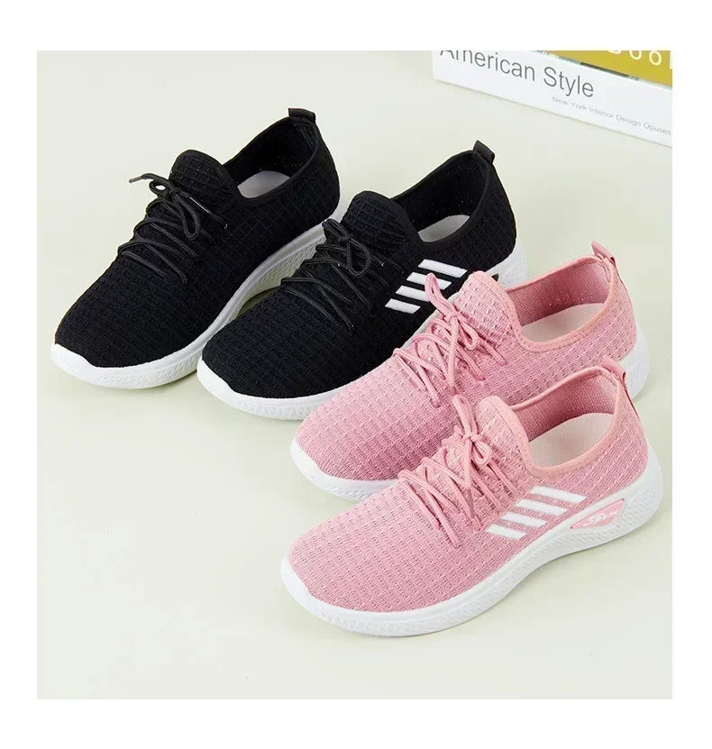 Fashionable Women's Sports Shoes, Thick Breathable Soft Sole Mesh, Lightweight Sneakers Casual Shoes, Comfort, Breathable