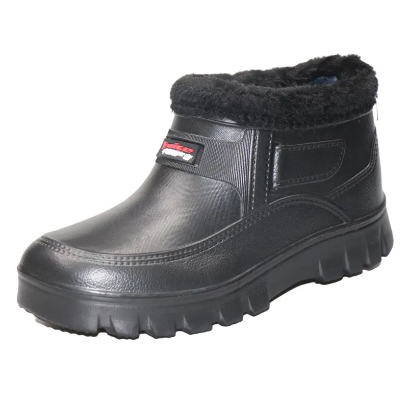Men's Winter Snow Boots Waterproof Warm Fce Work oes Kitchen Hygiene Cotton Single oes for Laundry