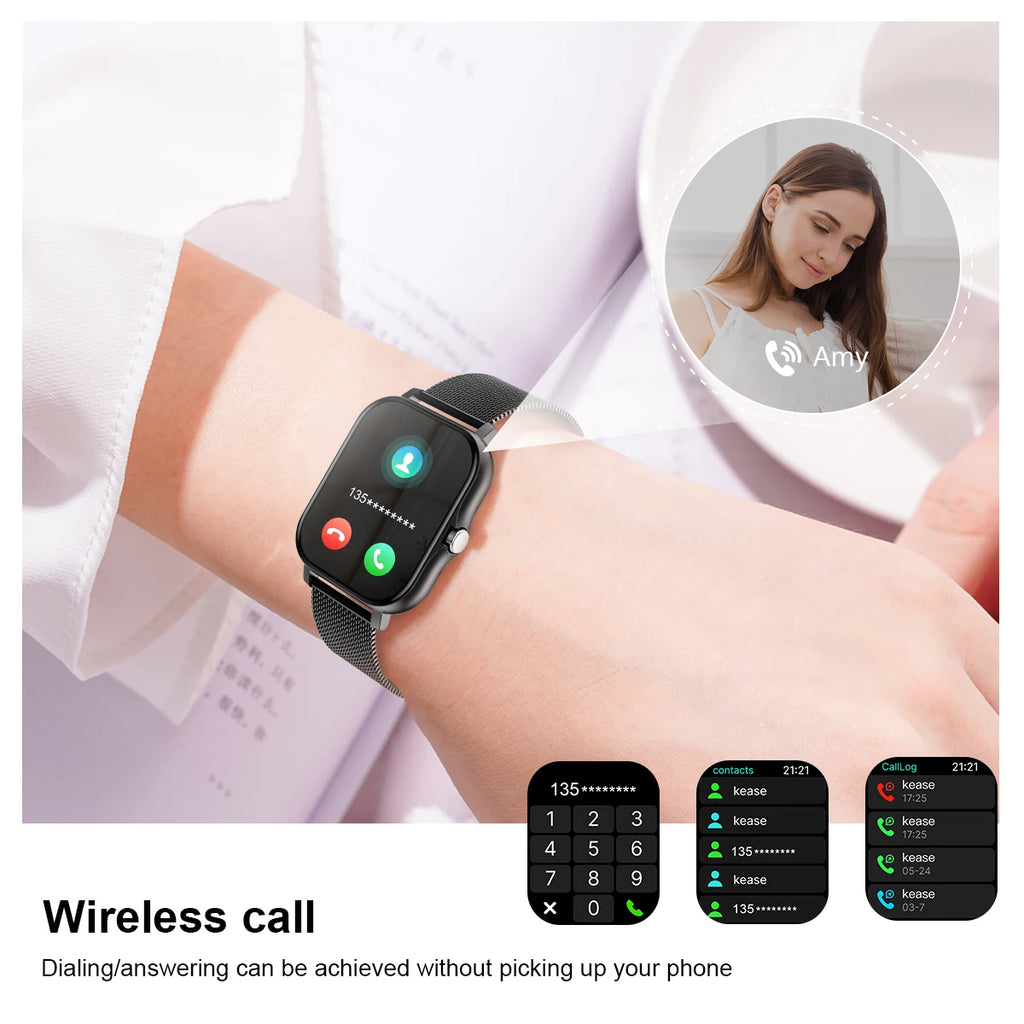 1.83 Size with smart watch, wireless call, compatible with Android and iPhone, fitness tracking unisex sports watch