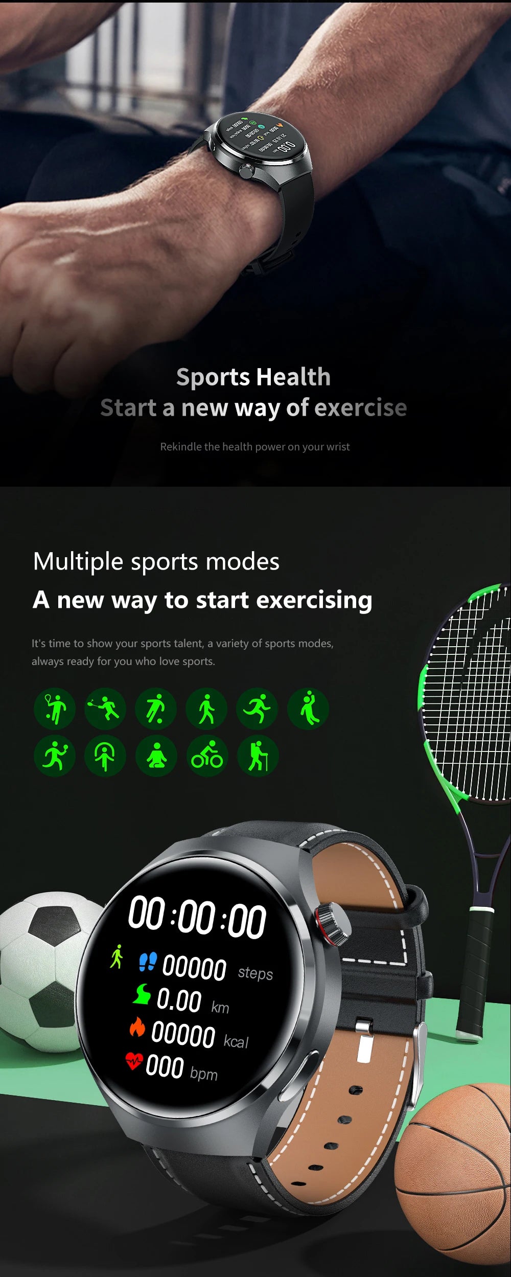 2025 New Smart Watch Heart rate Health Monitor Bluetooth Call NFC GPS Tracker IP68 Waterproof SmartWatch Men Women For HUAWEI