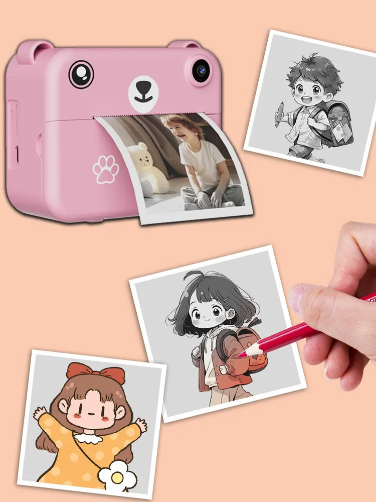 Digital Children Camera Photography Instant Print Photo 1080P HD Video Recorder Mini Thermal Printer Educational Birthday Gifts