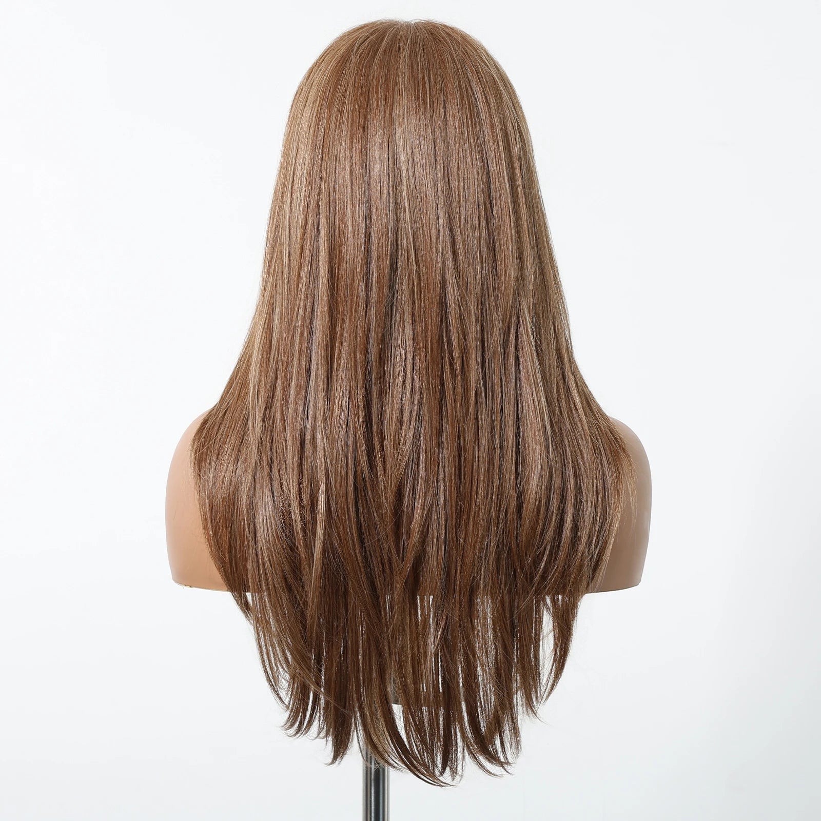 HD 13x6 Lace Frontal Wigs Ombre Brown Synthetic  Hair Long Straight Wigs Daily Use Party Wig for White Women Heat Resistant