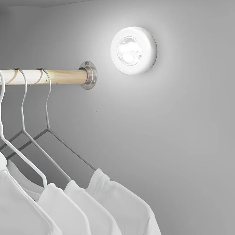 1/4/10 件 Mini Led Night Light, Self Adhesive Push Light Stairs Hallway Closet Kitchen Bedroom, Cabinets, Counters, Hallway