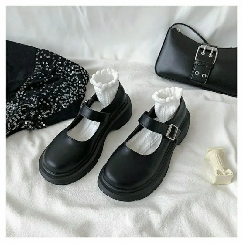 2024 Summer New Women's Shoes Japanese Style JK Flats Cute Student Mary Round Head Flat Shoes With Skirt For Girls