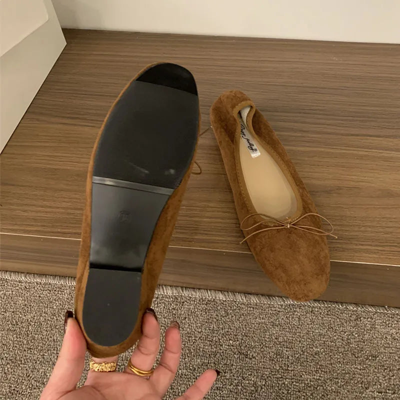 2025 New Female Shallow Women Ballet Flats Dance Shoes With Low Heel Footwear Fashion Round Toe Ladies Flats Slip On Shoes