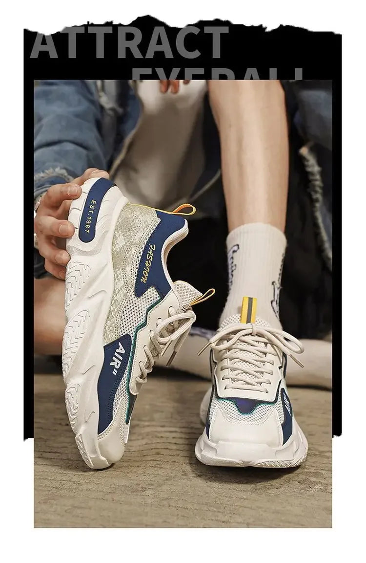 Men Casual Sports Shoes Breathable Lightweight Sneakers Summer Outdoor Tennis Running Walking Shoes Male Vulcanized Shoes Man