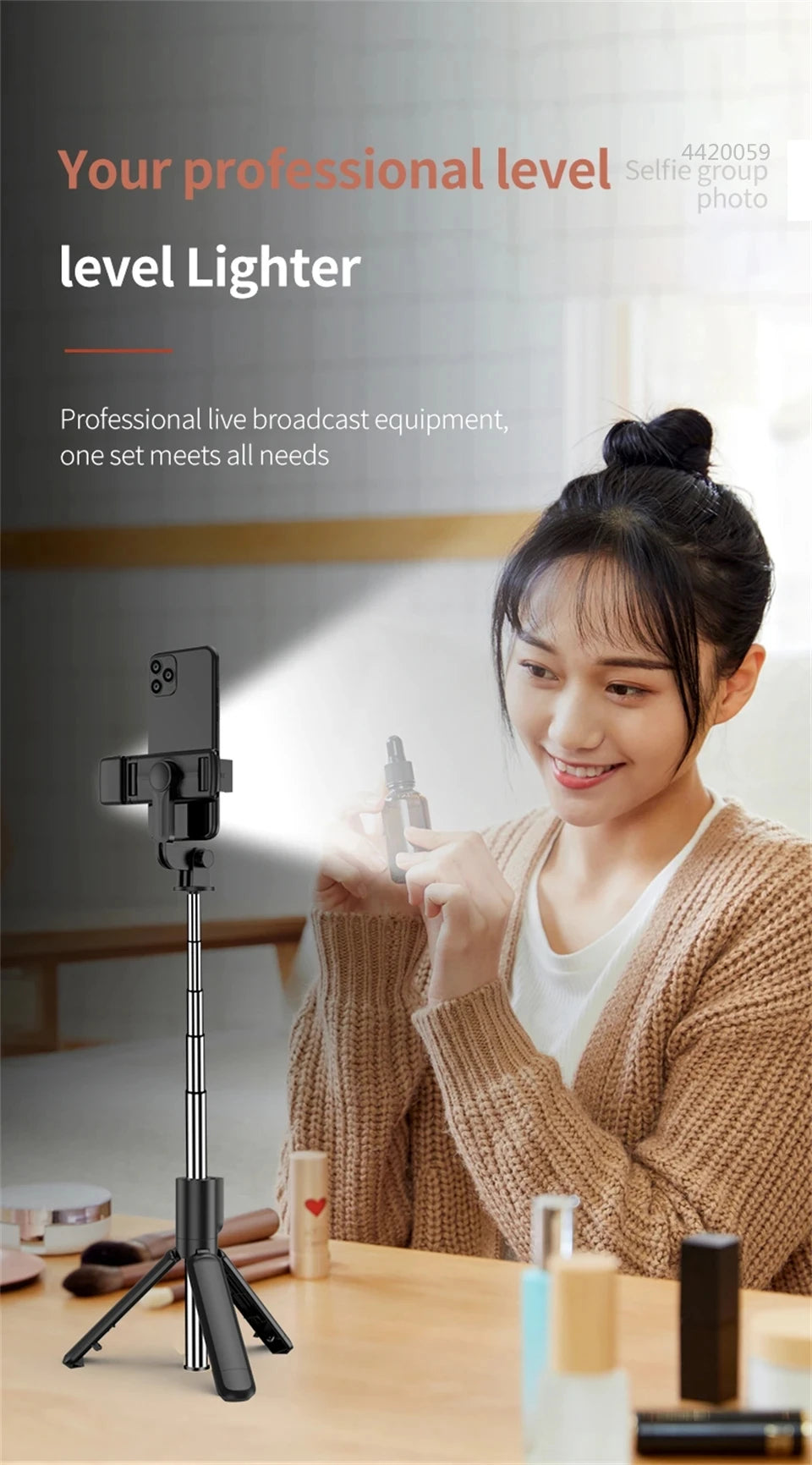 2025 new Selfie Stick Extendable Tripod Phone with,Group Selfies Live Streaming Video Recording Compatible with All Cellphones