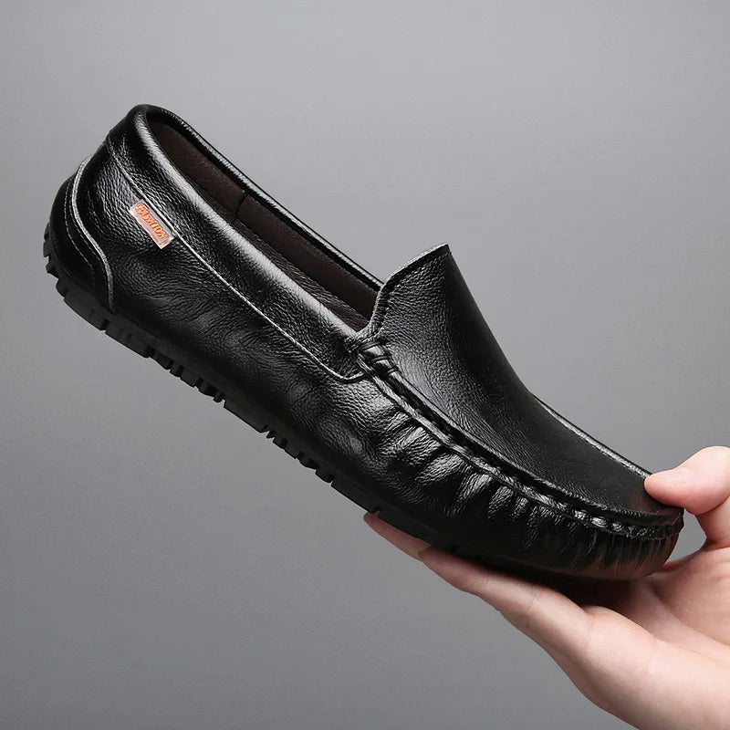 2025 Breathable Genuine Leather Men Loafers Fashion Casual  Business Driving Casual Shoes for Men Spring Autumn New Male Shoes