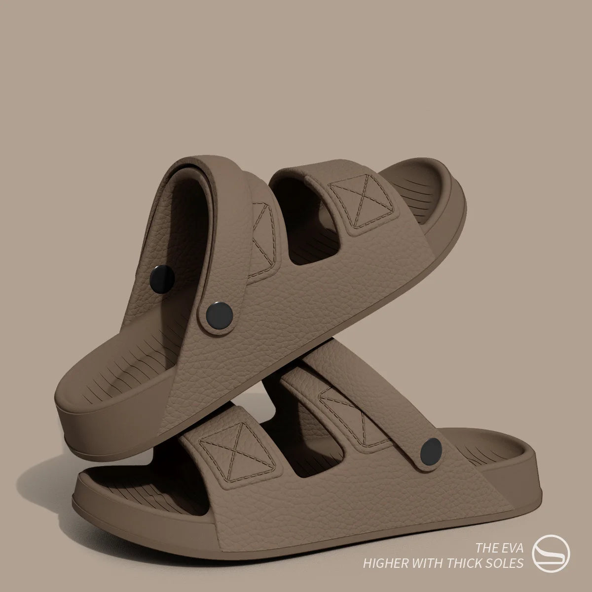 Shevalues New Sandals For Men Non-slip Outdoor Beach Shoes Soft Sole Comfortable Slides EVA Lightweight Men's Bathroom Slippers