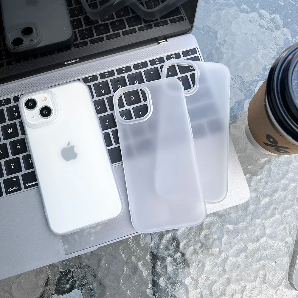 Soft TPU Matte Phone Case for iPhone 11 Cases iPhone 13 15 12 16 17 Pro Max 14 Plus 17 Air 12 Mini Transparent Fundas Cover