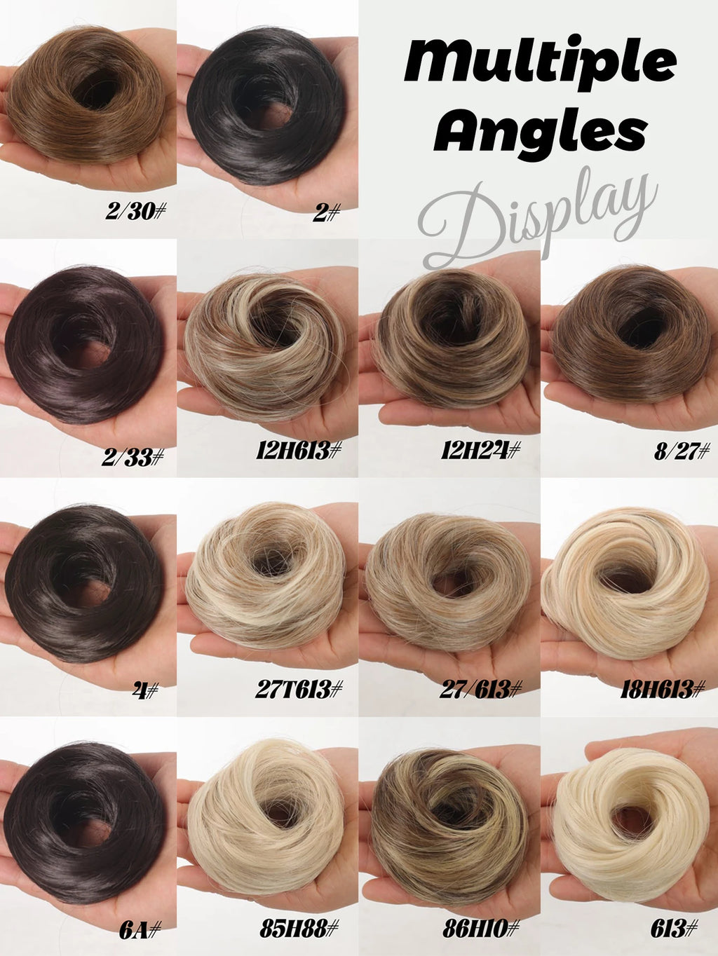 YELOWTIM Synthetic Chignon Elastic Rubber Band Fake Hair Bun Clip in on Hair Tail Extension Updo Hair Piece Ponytail For Women