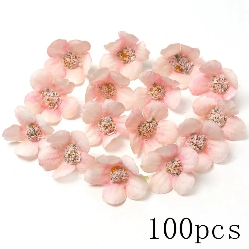 Pink Artificial Flowers Head For Wedding Home Room Decor DIY Fake Flowers For Decoration Birthday Party Craft Wreath Decoration