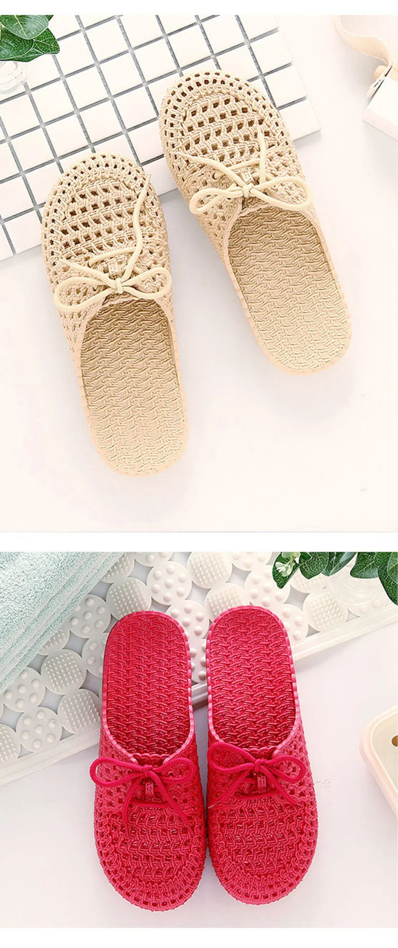 Summer Ladies Baotou Slippers with Hollow Fashion Soft Bottom Hole Shoes Women Wear Beach Sandals and Slippers