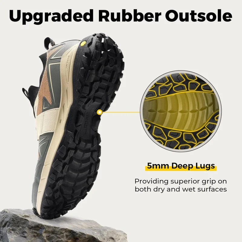 FitVille Men'S Widened Hiking Walking Shoes Slip-On Comfortable Orthopedic With Arch Support Non-Slip Sports Shoes For Travel