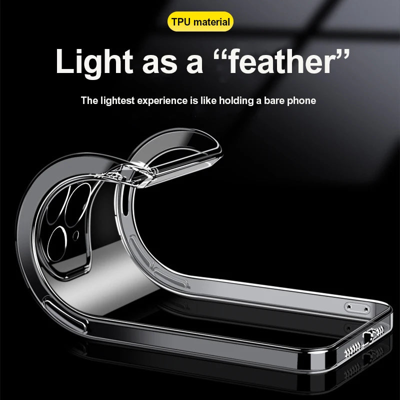 Transparent Phone Case For iPhone 11 12 13 14 15 Pro Max Case Silicone Soft Cover For iPhone  X XS Max XR 8 7 Plus Back Cover