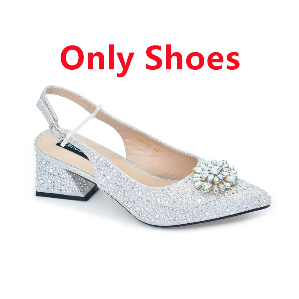 New Arrival Women Shoes and Bag Set African Ladies Pumps Match with Handbag Sandals Clutch Fashion Escarpins Femmes Sandales