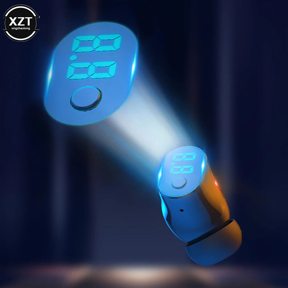 Mini Single Headphones Bluetooth-compatible5.2 Earphones Power Display TWS Wireless Earbuds Mic Support Voice Assistant Headsets