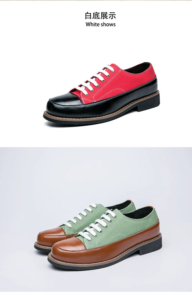 Leather Shoes Men Casual Lace Up Loafers High Quality Low Heel Platform Shoes Leather Premium Casual Luxury Brand Oxford Shoes