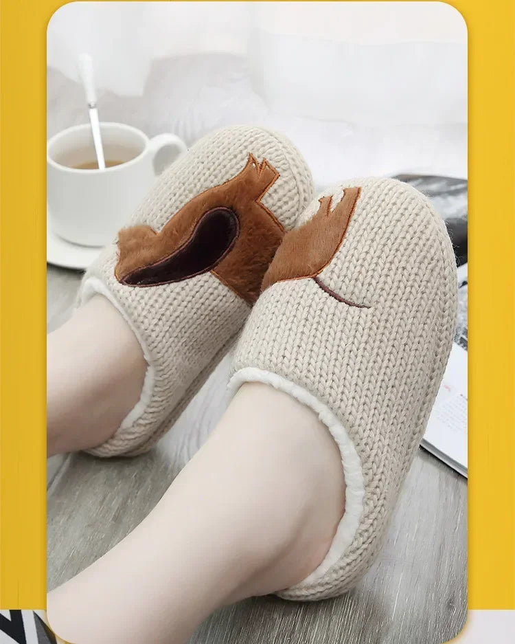 2024 Women's Slippers Cartoon Cute Dog Indoor Warm Non-slip Soft Sole Good Breathable Homeshoes Fashion Causal Cotton Shoes