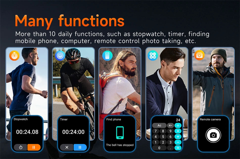 2024 New For Xiaomi Military Smart Watch Men Outdoor Sports Flashlight Fitness Watches Health Monitor 1.96" BT Call Smartwatch