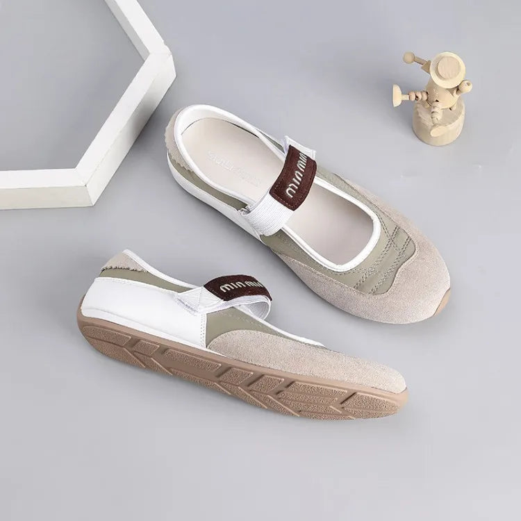 Spring and Autumn Women's Ballet Flat Shoes Retro Versatile  Shallow-mouth Single Shoes Fashion Hook Loop Casual Mary Jane Shoes