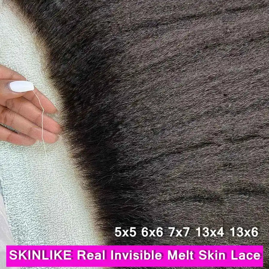 7x7 Kinky Straight Invisible 13x6 HD Lace Frontal Closure Only Melt Skins Pre plucked 5x5 6x6 HD Lace Closure Only Human Hair