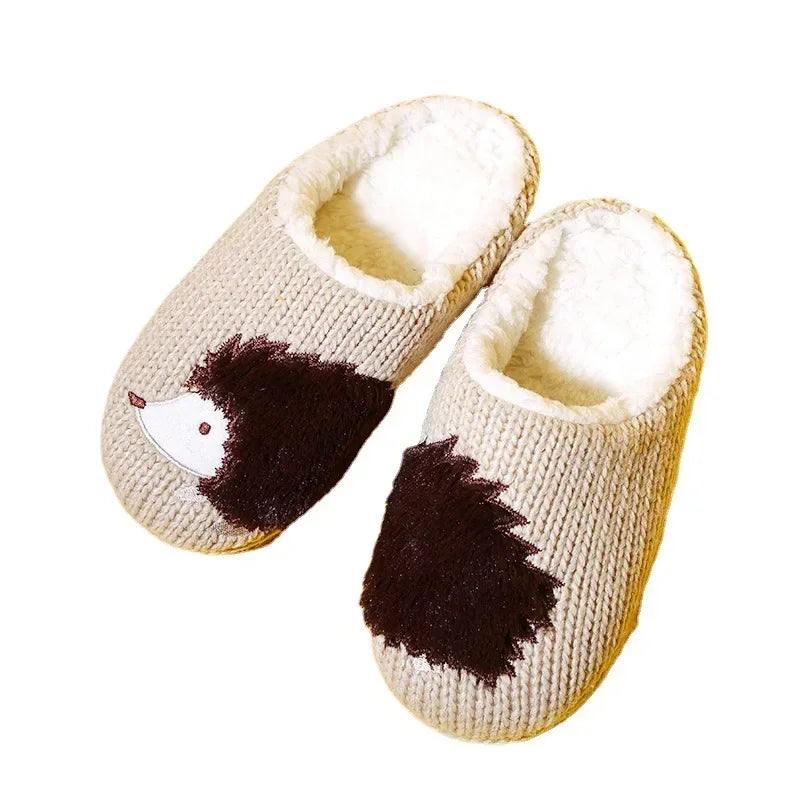 2024 Women's Slippers Cartoon Cute Dog Indoor Warm Non-slip Soft Sole Good Breathable Homeshoes Fashion Causal Cotton Shoes